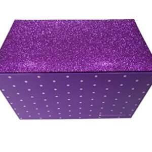 Jewelry Box for Girls - Pink and Purple Sparkles with Hearts and Pink Trim (Purple Sparkle)