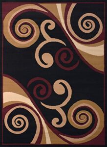 united weavers dallas billow rug – burgundy, 2×8 runner, modern jute indoor area rug with scrollwork pattern