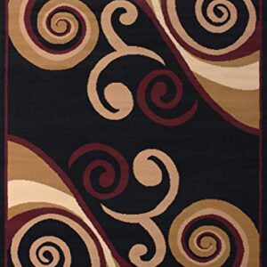 United Weavers Dallas Billow Rug - Burgundy, 2x8 Runner, Modern Jute Indoor Area Rug with Scrollwork Pattern