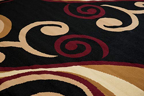 United Weavers Dallas Billow Rug - Burgundy, 2x8 Runner, Modern Jute Indoor Area Rug with Scrollwork Pattern