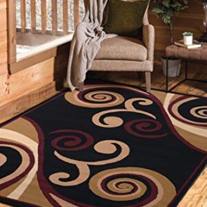 United Weavers Dallas Billow Rug - Burgundy, 2x8 Runner, Modern Jute Indoor Area Rug with Scrollwork Pattern