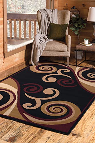 United Weavers Dallas Billow Rug - Burgundy, 2x8 Runner, Modern Jute Indoor Area Rug with Scrollwork Pattern