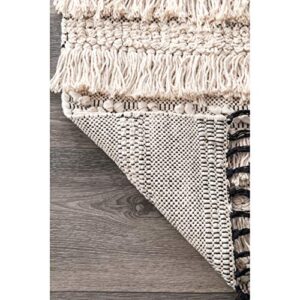 nuLOOM Emerita Tassel Shag Area Rug, 5' x 8', Beige