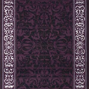 United Weavers Dallas Baroness Area Floor Rug - Plum, 5x8, Modern Indoor Area Rug with Bordered Pattern, Jute Backing