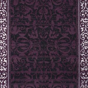 United Weavers Dallas Baroness Area Floor Rug - Plum, 5x8, Modern Indoor Area Rug with Bordered Pattern, Jute Backing