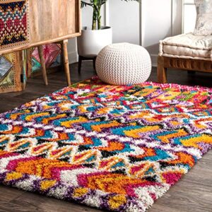 nuLOOM Zhora Moroccan Shag Area Rug, 5' 3" x 7' 6", Multi