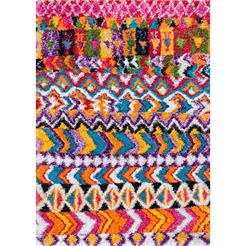 nuLOOM Zhora Moroccan Shag Area Rug, 5' 3" x 7' 6", Multi