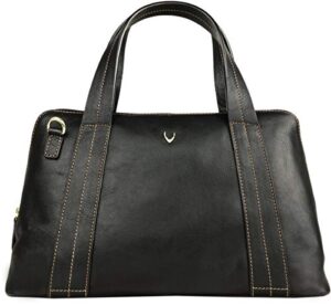 hidesign cerys medium leather women’s satchel/handbag/shoulder bag with detachable & adjustable shoulder strap (l x w x h – 15 x 5.5 x 10 inches), black