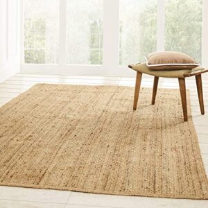 Superior Hand Woven Natural Fiber Reversible High Traffic Resistant Braided Jute Area Rug, 8' x 10'
