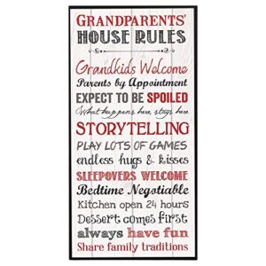 p. graham dunn grandparents house rules decorative wall art sign plaque, 12 x 6 white mounted print