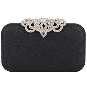 fawziya bling clutch crown evening clutches for wedding and party-black