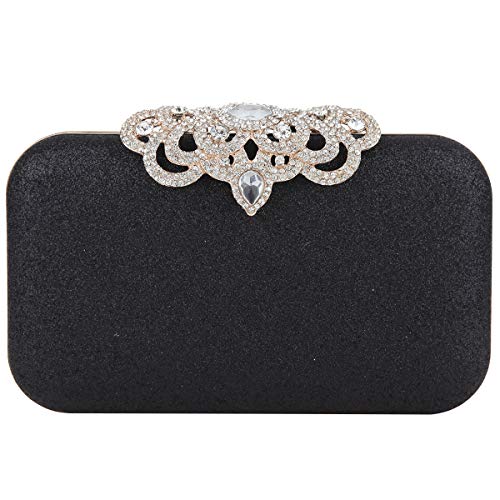 Fawziya Bling Clutch Crown Evening Clutches For Wedding And Party-Black