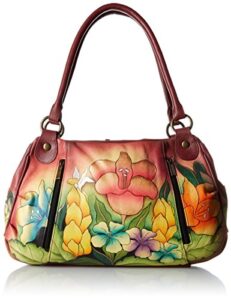 anna by anuschka womens 8064 shoulder handbag, mediterranean garden, one size us