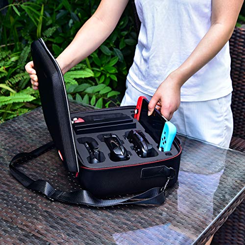 Diocall Deluxe Carrying Case Compatible with Nintendo Switch and Switch OLED 2021, Travel Bag Fit Switch Pro Controller