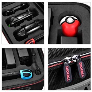 Diocall Deluxe Carrying Case Compatible with Nintendo Switch and Switch OLED 2021, Travel Bag Fit Switch Pro Controller