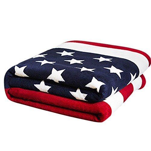 59"x79" American Flag Bed Sofa Blanket Couch Cover Luxury Super Soft Flannel Warm Plush Fleece Bed Throw Quilt Blanket Bedspread for Bed Couch Sofa Car Travel Bedding Blankets Machine Washable