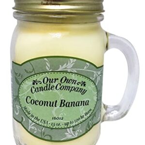 Our Own Candle Company Coconut Banana Scented 13 Ounce Mason Jar Candle