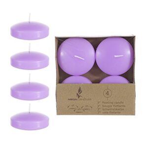 mega candles – unscented 3″ floating disc candles – lavender set of 12 cga064-lv