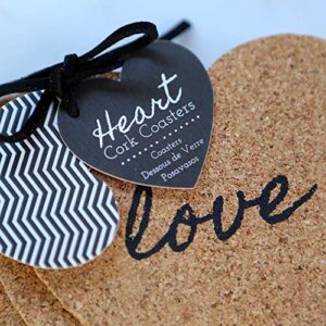 Kate Aspen Heart Cork Coasters, Set of 4