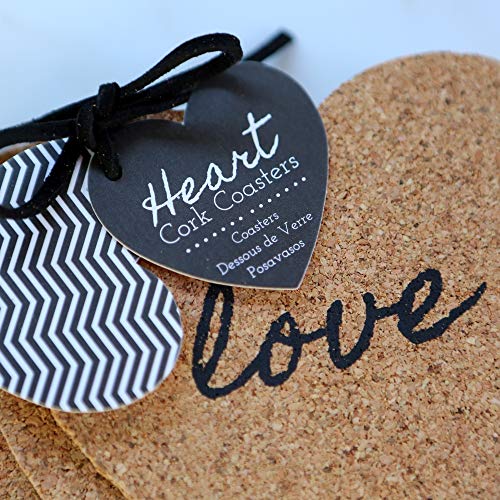 Kate Aspen Heart Cork Coasters, Set of 4