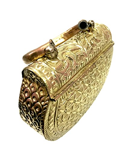 Golden Clutches Vintage Handmade Brass Metal Purse Hand Clutch Handbag for Women Party Bride Marriage Clutch