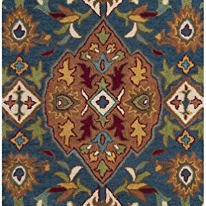 SAFAVIEH Heritage Collection 2' x 3' Camel / Blue HG653A Handmade Traditional Oriental Premium Wool Accent Rug