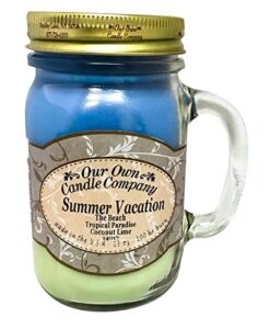 our own candle company summer vacation scented 13 ounce mason jar candle