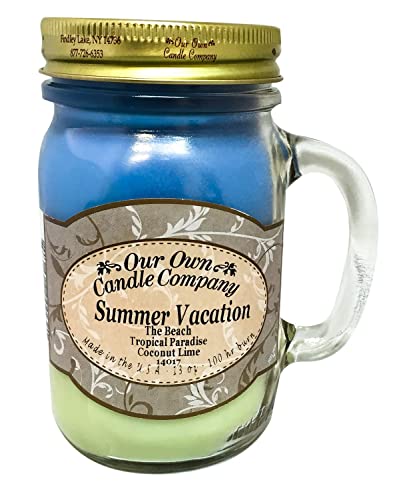 Our Own Candle Company Summer Vacation Scented 13 Ounce Mason Jar Candle