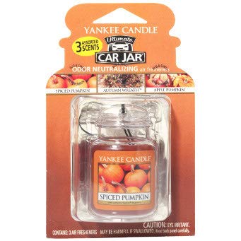 Yankee Candle Fall Favorites 3-packs Car Jar Ultimate (Apple Pumpkin, Autumn Wreath, Spiced Pumpkin)