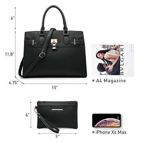 Dasein Women Handbags and Purses Ladies Shoulder Bag Top Handle Satchel Tote Work Bag with Wallet