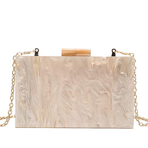 Acrylic Clutch Purses for women Perspex Bag Box Clutch Evening Crossbody Handbags (APRICOT)