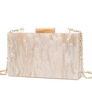 Acrylic Clutch Purses for women Perspex Bag Box Clutch Evening Crossbody Handbags (APRICOT)