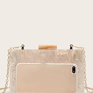 Acrylic Clutch Purses for women Perspex Bag Box Clutch Evening Crossbody Handbags (APRICOT)