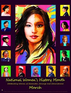 women’s history month celebrating women of character, courage, and commitment poster (wh14)