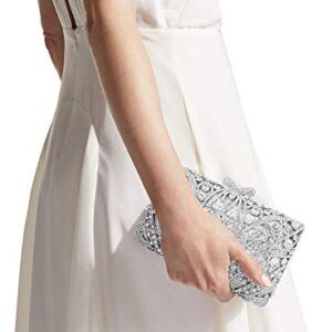 MOSSMON Luxury Crystal Clutch Women Rhinestone Evening Bag for Party and Wedding