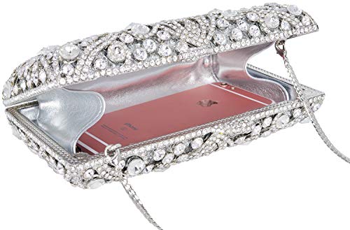 MOSSMON Luxury Crystal Clutch Women Rhinestone Evening Bag for Party and Wedding