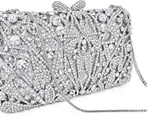 MOSSMON Luxury Crystal Clutch Women Rhinestone Evening Bag for Party and Wedding