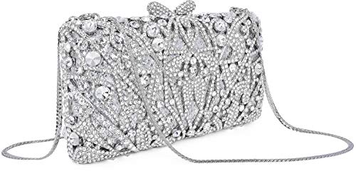 MOSSMON Luxury Crystal Clutch Women Rhinestone Evening Bag for Party and Wedding