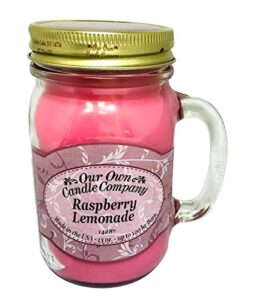 our own candle company raspberry lemonade scented 13 ounce mason jar candle