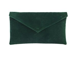 loni womens neat envelope faux suede clutch bag/shoulder bag