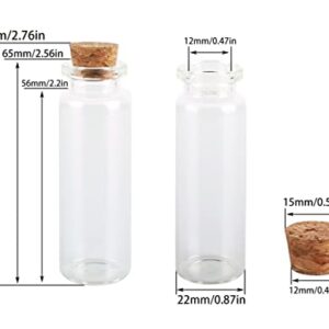MaxMau 24 Sets 15ml Small Mini Glass Bottles with Cork Stoppers Tiny Vials for Wedding Favors Art Crafts DIY Decoration