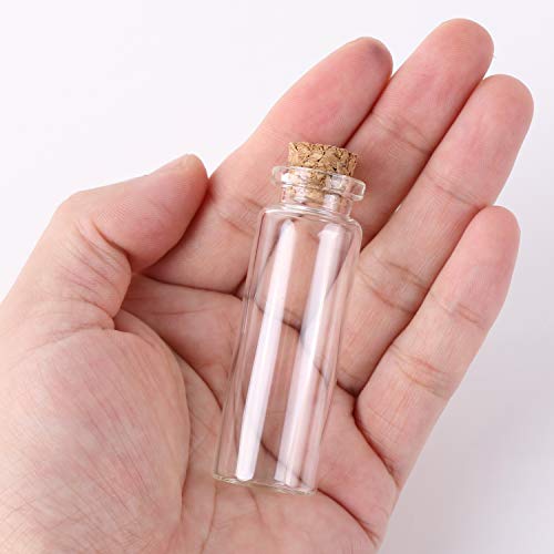 MaxMau 24 Sets 15ml Small Mini Glass Bottles with Cork Stoppers Tiny Vials for Wedding Favors Art Crafts DIY Decoration