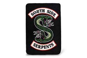 just funky riverdale southside serpents fleece throw blanket | official riverdale series collectible blanket | measures 60 x 45 inches
