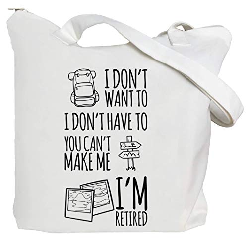 Retirement Tote Bag With A Zipper - Two Open Pockets and One Zipper Compartment - Retirement Gift Bag - Men and Women Retirement Gifts