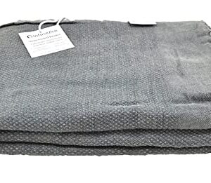 Stonewashed Turkish Throw Blanket in Charcoal Grey/Faded Black, Soft, Cozy and Lightweight, Perfect for Use as a Love Seat or Sofa Throw, Partical Bed Cover, Beach Blanket or Yoga Blanket