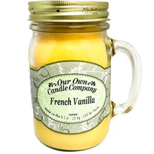 Our Own Candle Company French Vanilla Scented 13 Ounce Mason Jar Candle Company, 13 oz