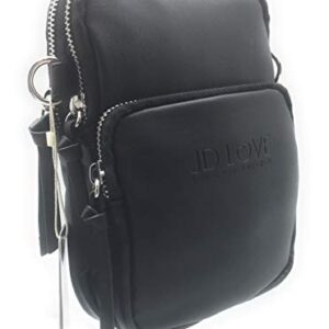 Women’s Vegan Leather Crossbody Smartphone Bag with RFID Blocking Technology (Classic Black)