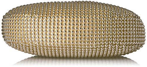 Jessica McClintock womens Staci Mesh Wristlet Pouch Evening Handbag, Light Gold, One Size US