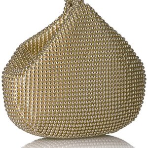 Jessica McClintock womens Staci Mesh Wristlet Pouch Evening Handbag, Light Gold, One Size US