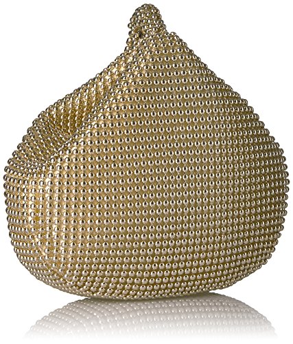 Jessica McClintock womens Staci Mesh Wristlet Pouch Evening Handbag, Light Gold, One Size US